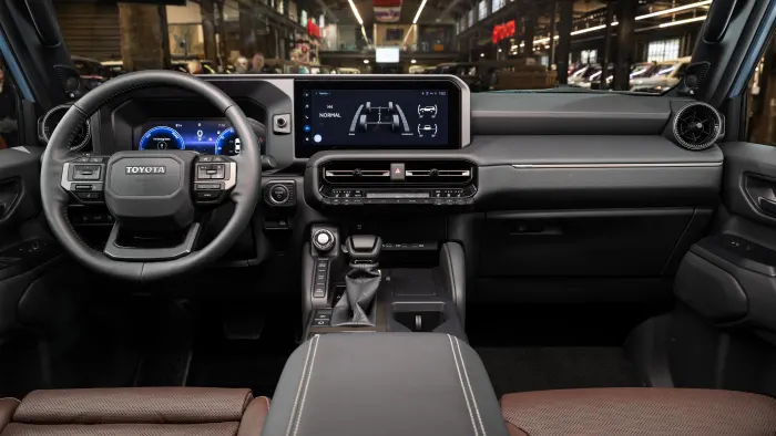 2024 Toyota Land Cruiser interior featuring modern technology and durable seating.