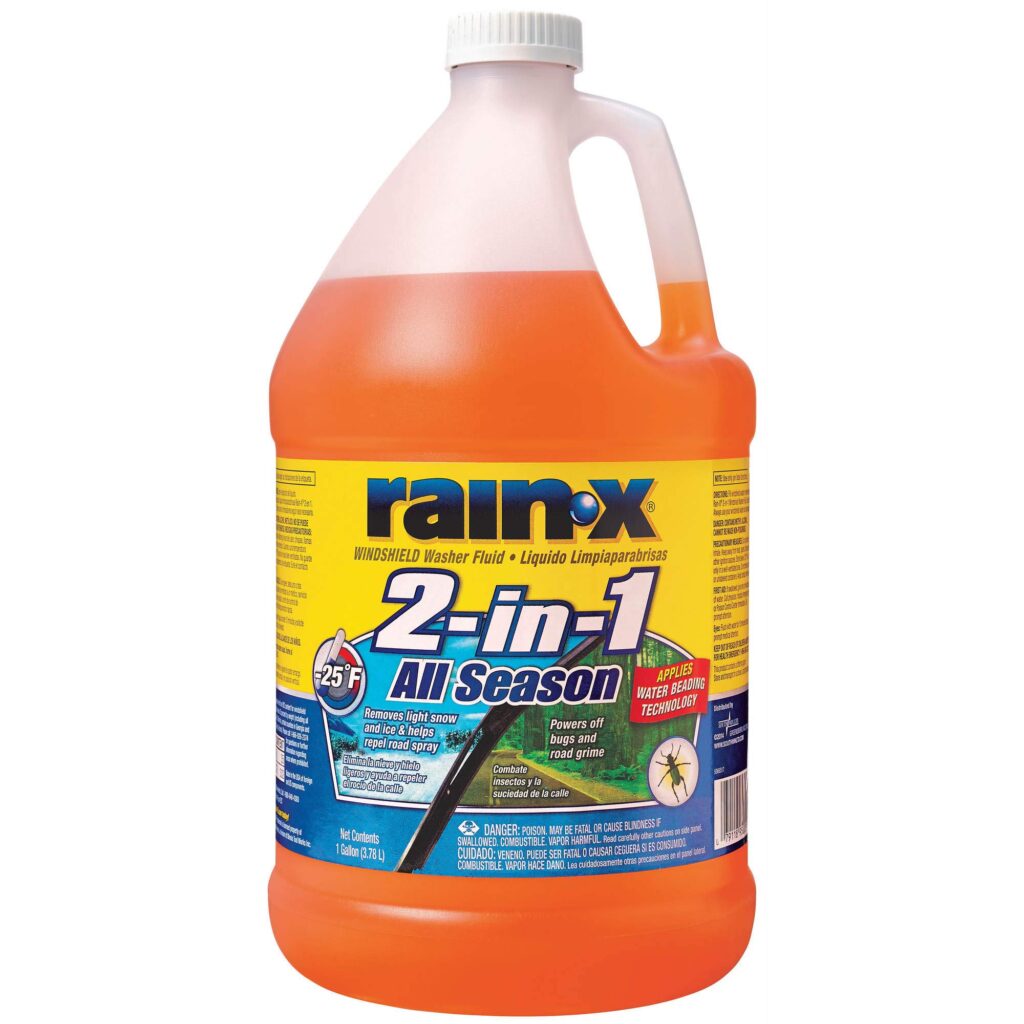 Rain-X 2-in-1 washer fluid with water-repelling feature for all seasons