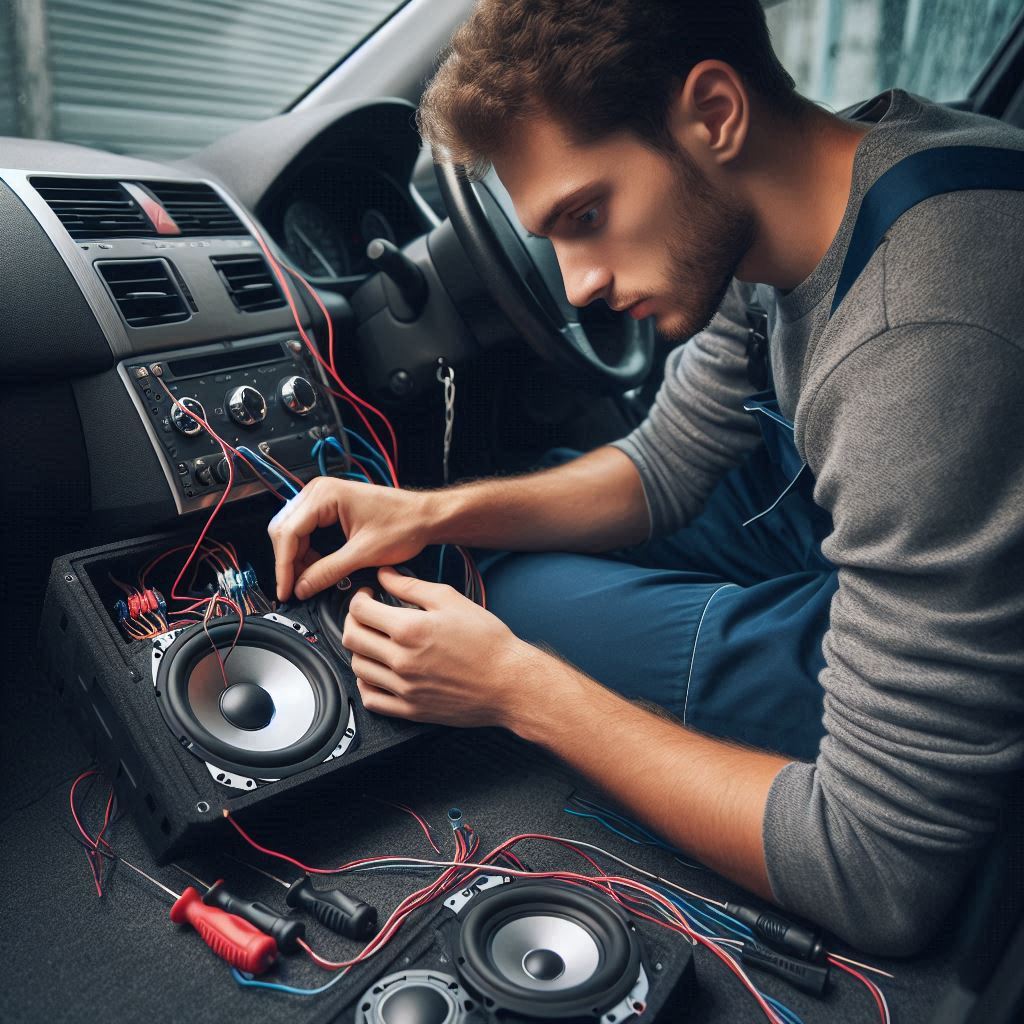 A close-up of upgraded car speakers, demonstrating effective methods on how to make car speakers louder.