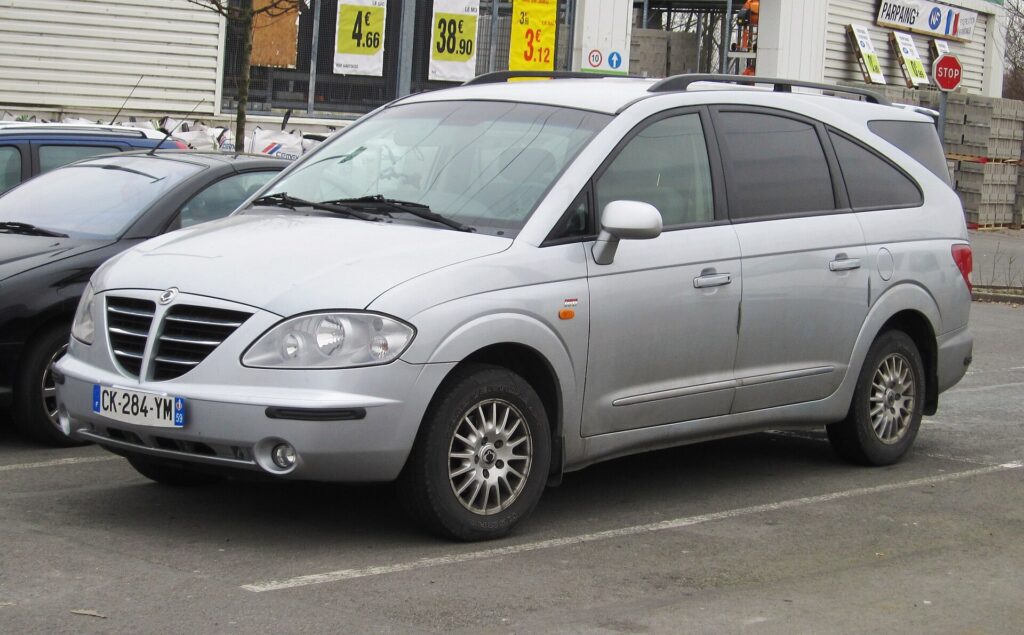 The SsangYong Rodius, considered one of the ugliest cars, has a disjointed design resembling a collapsing bus shelter.