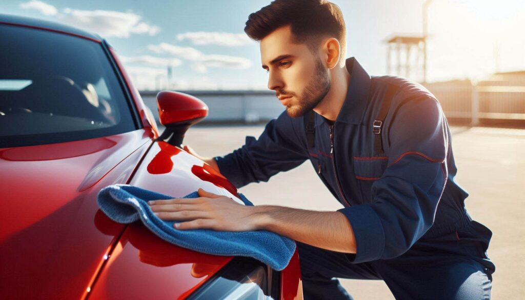 Buffing the area to complete how to fix peeling car paint