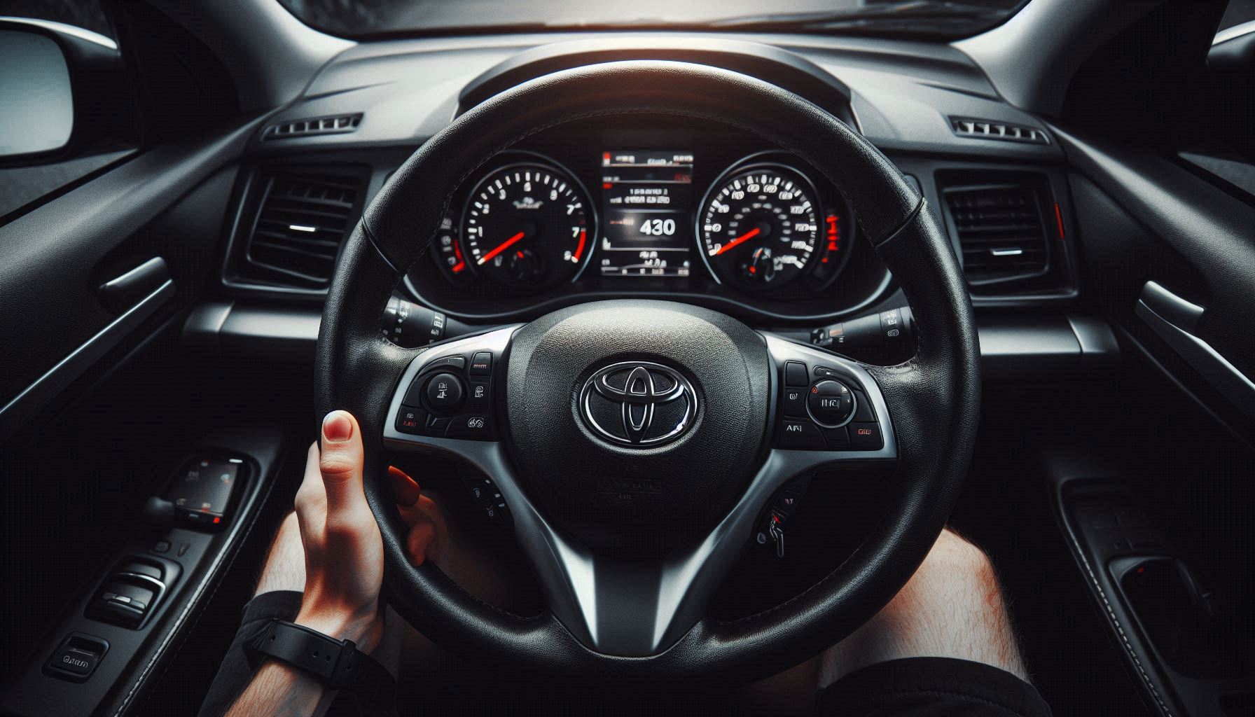 How to Fix a Shaking Steering Wheel in a Toyota Corolla - Shaking steering wheel in a parked Toyota Corolla.