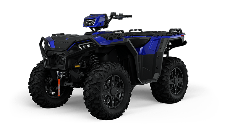 Polaris Sportsman 850 on a plain white background, representing one of the most reliable ATV brands.